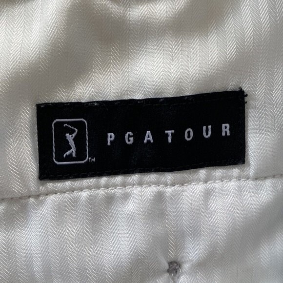 PGA Tour 10” Golf Check Print Shorts Athletic Activewear Lightweight Chino - Picture 4 of 10